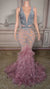 V-Neck Sleeveless Mermaid Long Evening Dresses with Feather-27dress