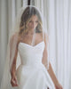 27DRESS White Pure Satin Sweetheart Wedding Dress Long With Split