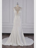 27DRESS Glamorous Mermaid Satin Sleeveless White Lace Appliques Bridal Gowns