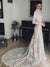 27DRESS Glamorous Mermaid High Neck Lace Long Sleeves Court Train Wedding Dresses