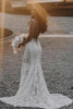Sleeveless Mermaid Backless Lace Wedding Dress with Beading From 27dress