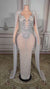 Tulle Sleeveless Long Sheath Evening Dress with Diamonds-27dress