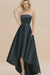 Elegant A-line Strapless Satin Open Back High Low Bridesmaid dresses From 27dress