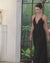 Glitter Long Spaghetti Straps V-Neck Front Split Backless Evening Dress-27dress