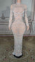 Lace High Neck Long Sleeves Evening Dress with Pearl-27dress