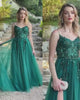 V-Neck Sleeveless A-Line Long Prom Dress with Appliques-27dress