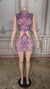 Illusion High Neck Sleeveless Mini Homecoming Dress with Diamonds-27dress