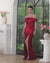Off-the-shoulder Satin Mermaid Long Prom Dress with Slit-27dress