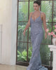 Plunge V Neck Mermaid Long Prom Dress with Lace Applique-27dress
