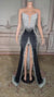 V-Neck Sleeveless Velvet Ball Gown Evening Dress with Diamonds-27dress