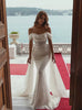 27dress Off-the-Shoulder Mermaid Sequined Wedding Dress with Detachable Train