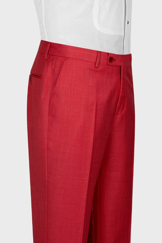 Red Peaked Lapel Wedding Men Suits