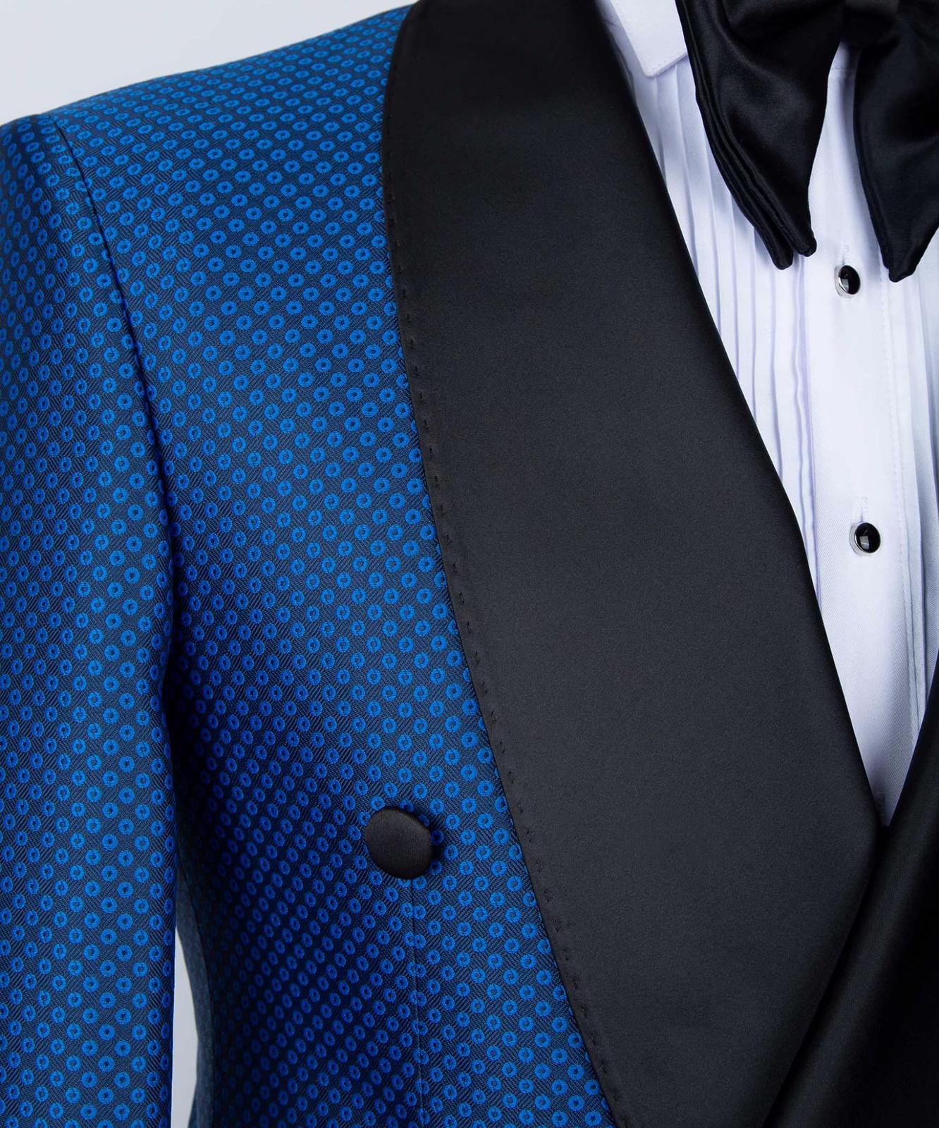 Royal Blue Shawl Lapel Double Breasted Best Fitted Men Suits