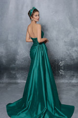 Royal Blue Sweetheart Sleeveless Long Prom Dress With Ruffles