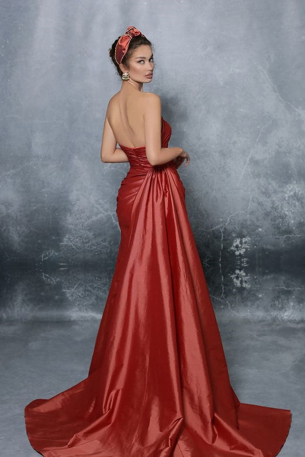 Royal Blue Sweetheart Sleeveless Long Prom Dress With Ruffles