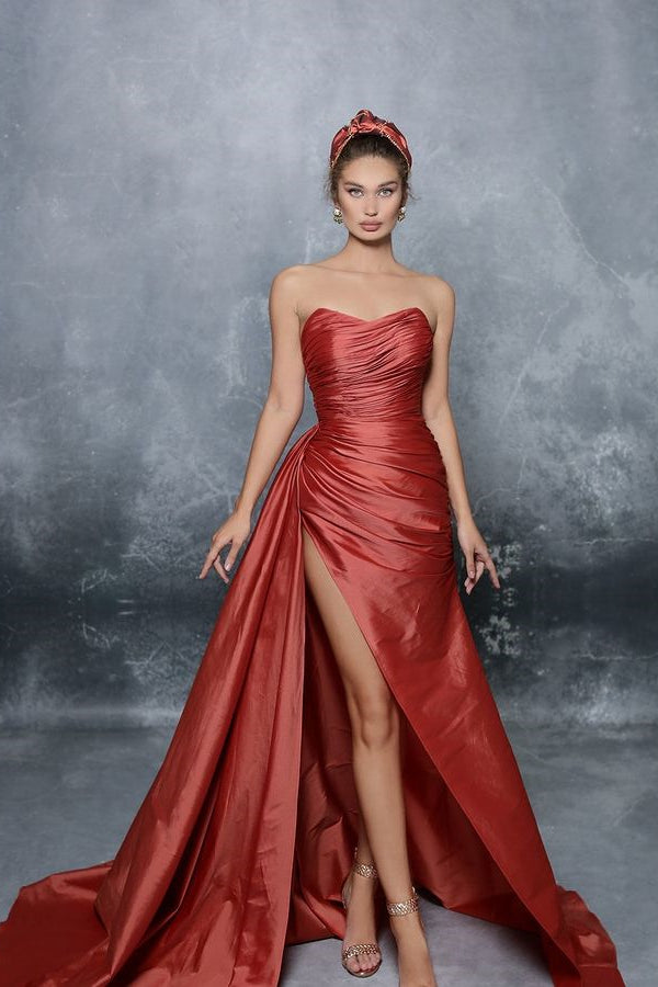 Royal Blue Sweetheart Sleeveless Long Prom Dress With Ruffles