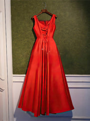 Satin Scoop Neck A-line Ankle-length Bridesmaid Dresses with Sashes / Ribbons