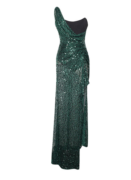 Sequined Strapless Sheath/Column Prom Dress with Split Front and Floor-Length Hem-27dress