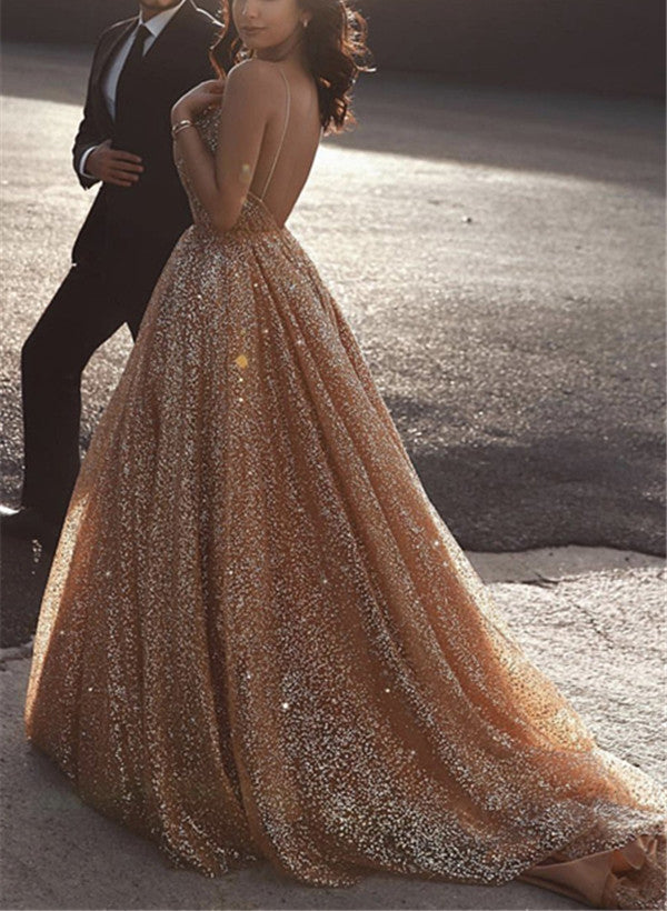 Sequined Sweetheart A-Line Spaghetti Prom Dresses with Open Back Desig 27dress Sequined Sweetheart A-Line Spaghetti Prom Dresses with Open Back Desig 27dress