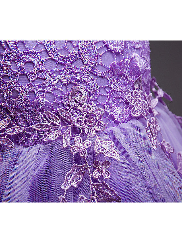 Short Princess Polyester Sleeveless Jewel Neck Party Pageant Flower Girl Dresses-27dress