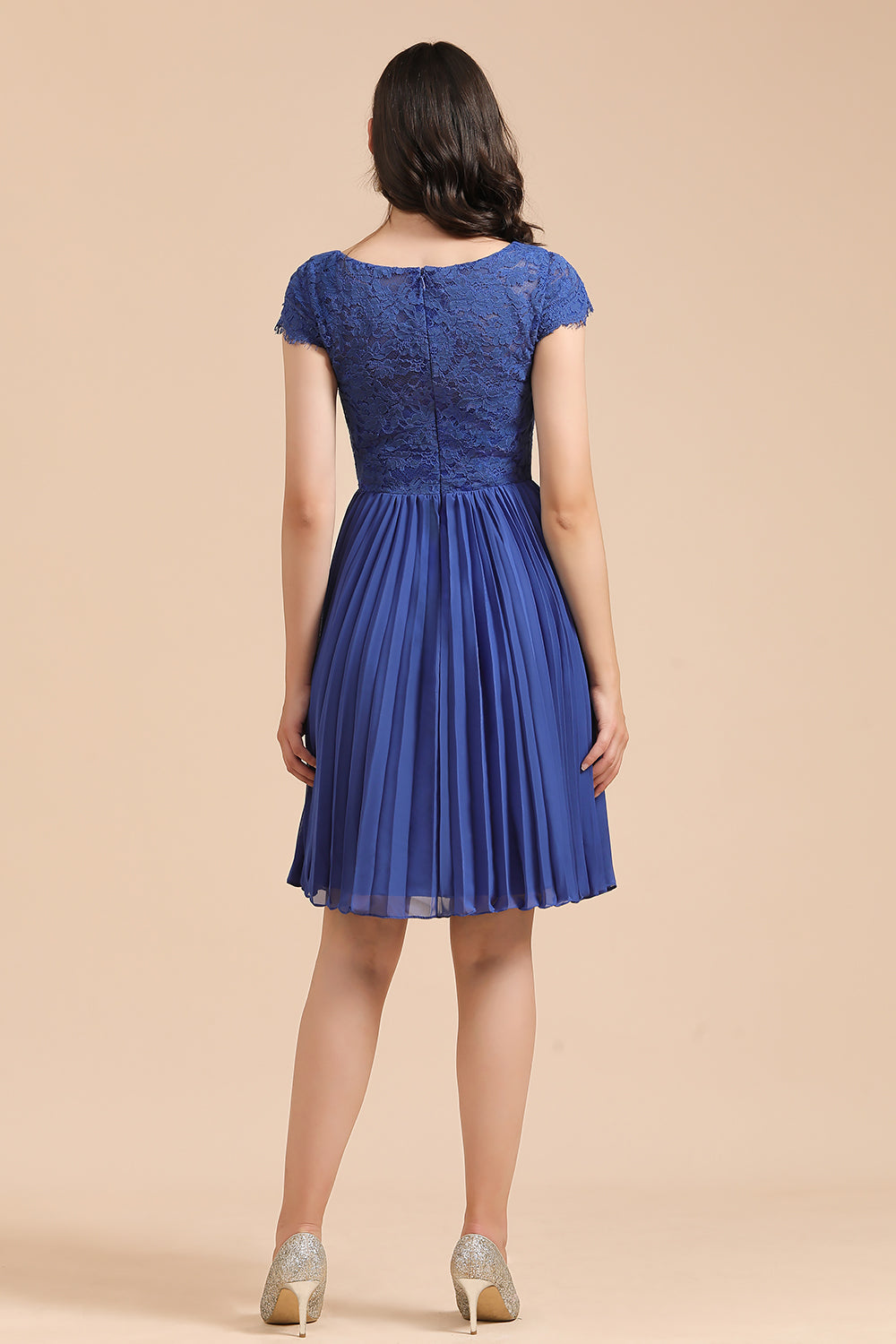 Short Sleeve Royal Blue Lace Junior Bridesmaid Dress with Knee-Length 27dress Short Sleeve Royal Blue Lace Junior Bridesmaid Dress with Knee-Length 27dress