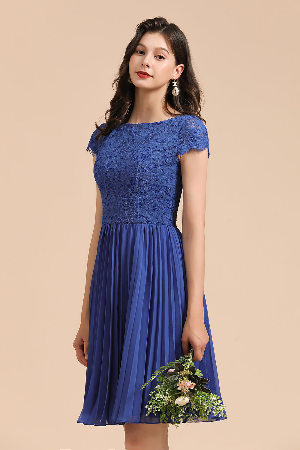 Royal Blue Lace Junior Bridesmaid Dress