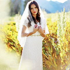 Short Sleeves Lace Boho Wedding Dress On Sale-27dress