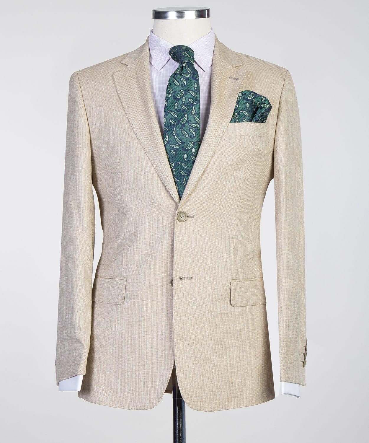 Simple Champagne Two Pieces Fashion Notched Lapel Men Business Suits