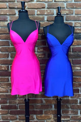 Simple Spaghetti Straps Sweetheart Short Party Dress with Sleeveless-27dress