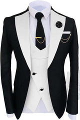 Simple Shawl Lapel Three Pieces White Prom Suits