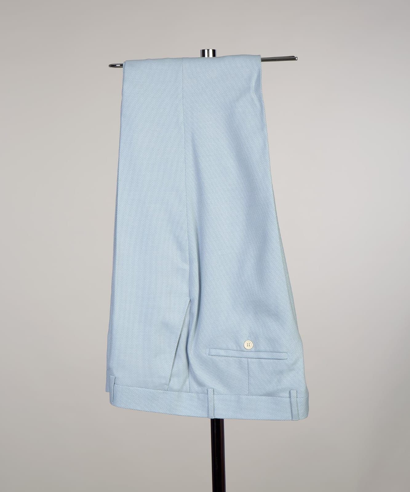 Sky Blue Double Breasted Men Suits With Pink Peaked Lapel