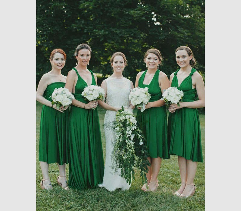 Load image into Gallery viewer, Sleeveless Dark Green Multiway Infinity Bridesmaid Dress-27dress
