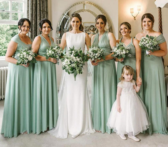 Load image into Gallery viewer, Sleeveless Mint Multiway Infinity Bridesmaid Dress-27dress
