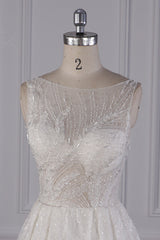 Sparkly Beadings A-Line Ruffle Wedding Dress Jewel Appliques Bridal Gowns On Sale-27dress