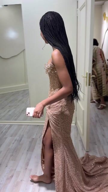 Strapless Sleeveless Long Mermaid Prom Dress With Sequins Split