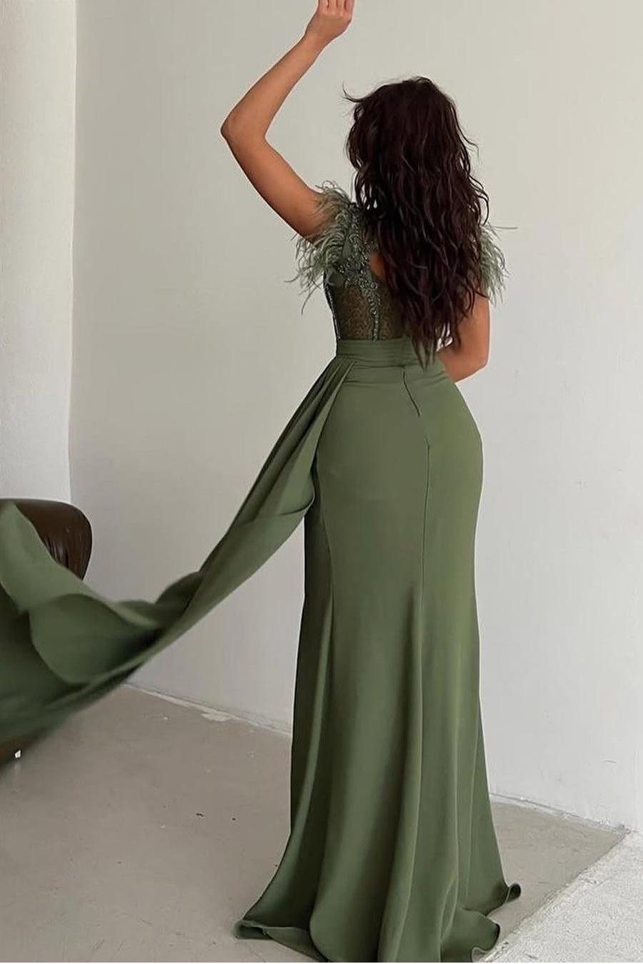 Straps Sweetheart Sleeveless Long Mermaid Prom Dress With Split