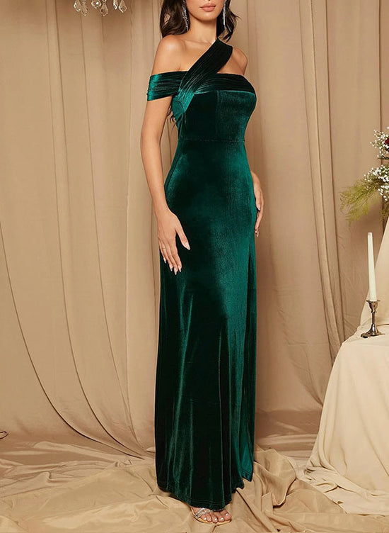 Load image into Gallery viewer, Stunning One-Shoulder Velvet Prom Dress with Split Front-27dress
