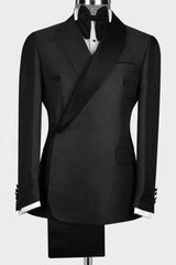 Stylish Shawl Lapel Two Pieces Bespoke Black Wedding Suits