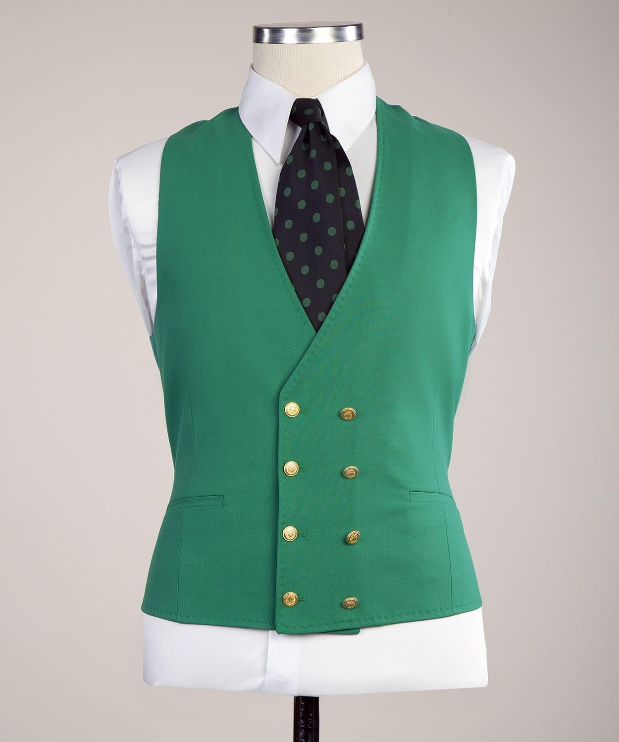 Stylish Green Peaked Lapel Slim Fit Prom Men Suits