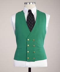 Stylish Green Peaked Lapel Slim Fit Prom Men Suits