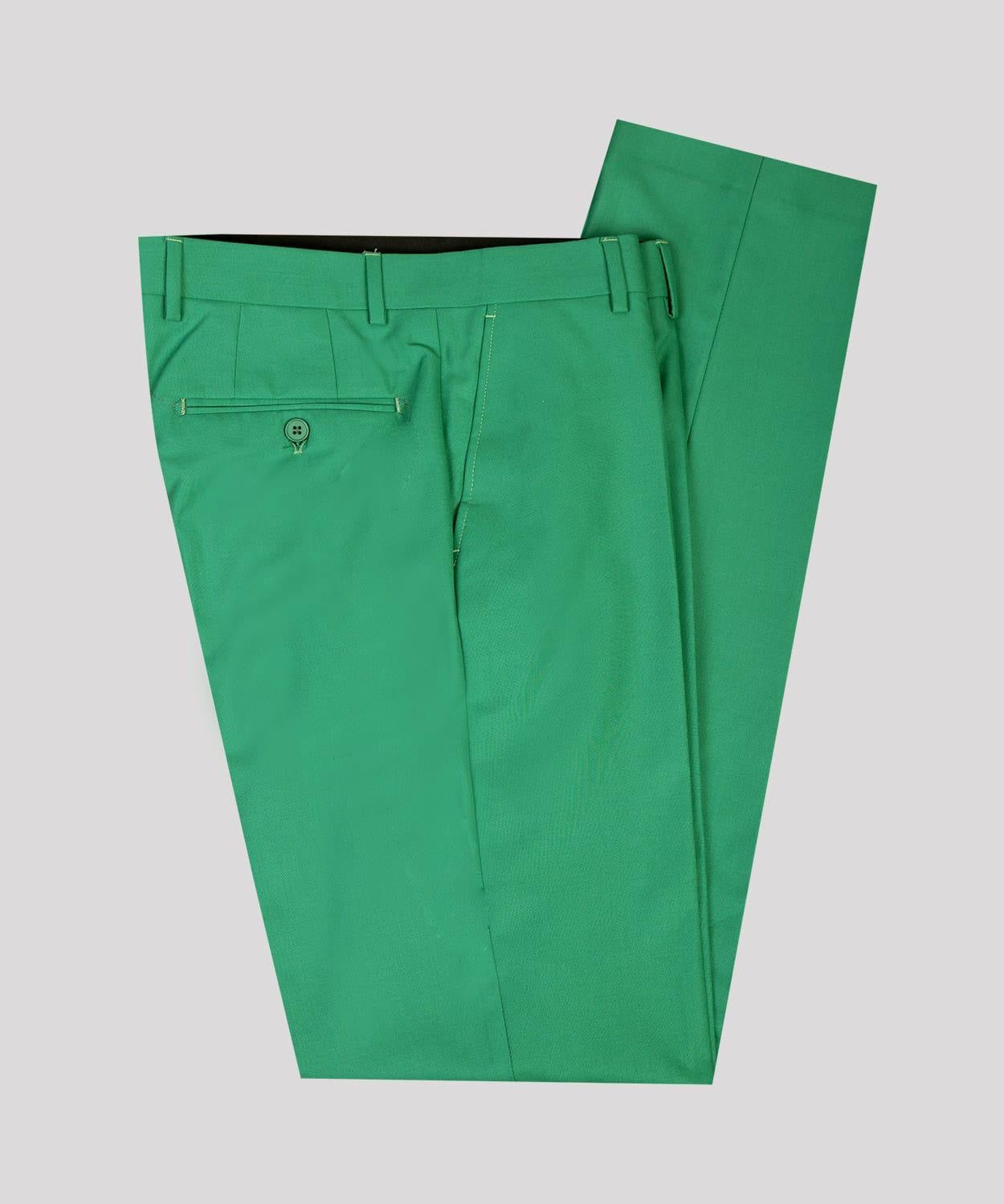 Stylish Green Peaked Lapel Slim Fit Prom Men Suits