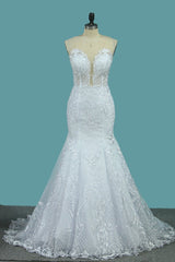 stylish Jewel Sleeveless White Tulle Wedding Dress Mermaid Appliques Bridal Gowns with Wraps Online-27dress