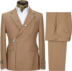 Stylish Khaki Notched Lapel Men Suits For Prom