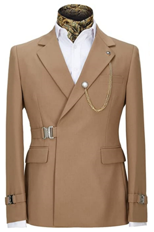 Stylish Khaki Notched Lapel Men Suits For Prom
