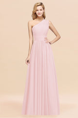 Stylish One-shoulder Sleeveless Long Junior Bridesmaid Dresses Affordable-27dress