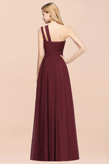 Stylish One-shoulder Sleeveless Long Junior Bridesmaid Dresses Affordable-27dress