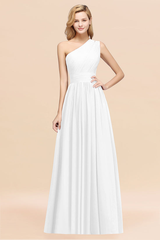 Stylish One-shoulder Sleeveless Long Junior Bridesmaid Dresses Affordable-27dress