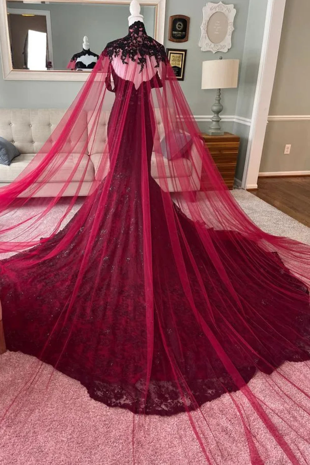Sweetheart Lace Mermaid Mermaid Black Wedding Dresses With Cape From 27dress