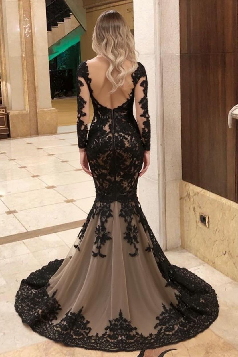 Sweetheart Long Sleeves Mermaid Long Formal Dress-27dress