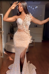 Sweetheart Mermaid Sequined Long Prom Dress With Beaded-27dress